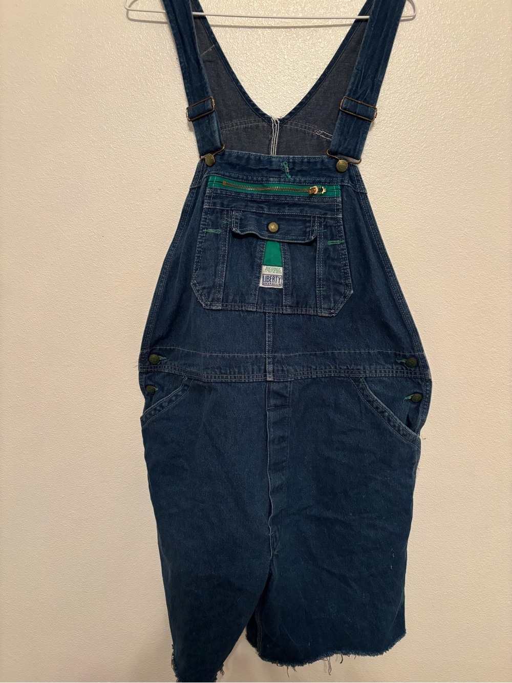 Liberty cutoff denim overalls- see measurements L/XL